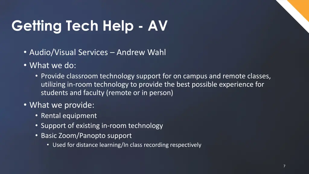 getting tech help av