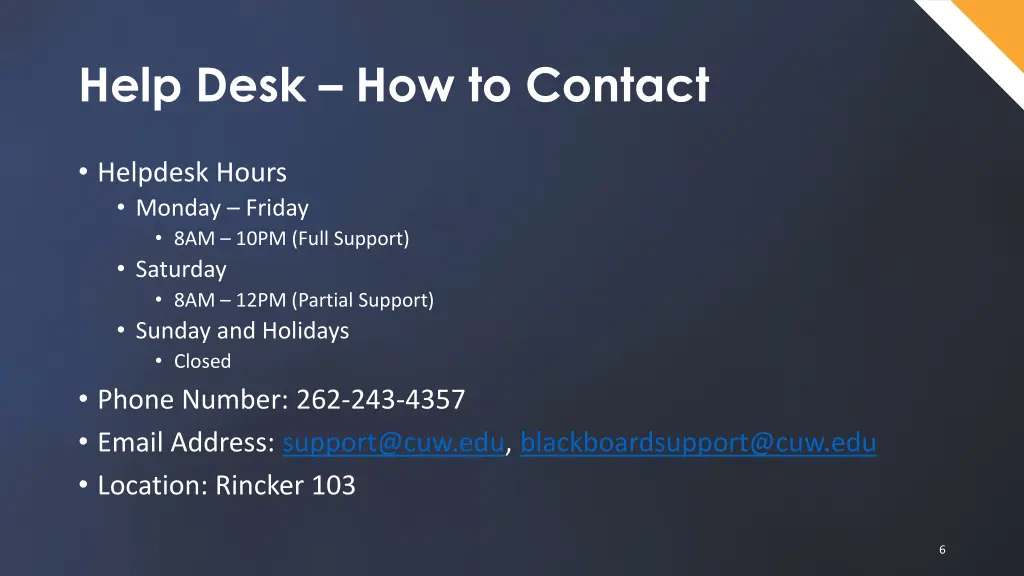 help desk how to contact