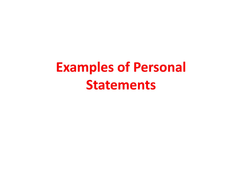 examples of personal statements