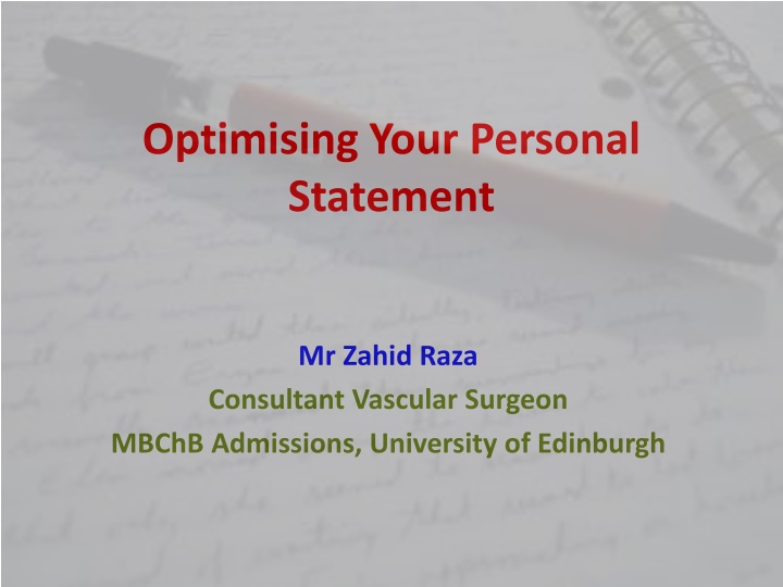 optimising your personal statement