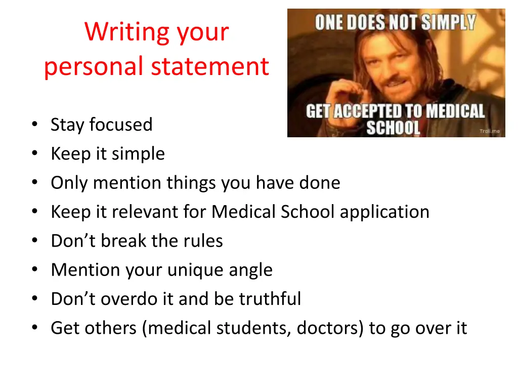 writing your personal statement