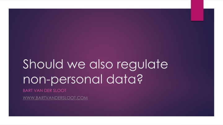 should we also regulate non personal data bart