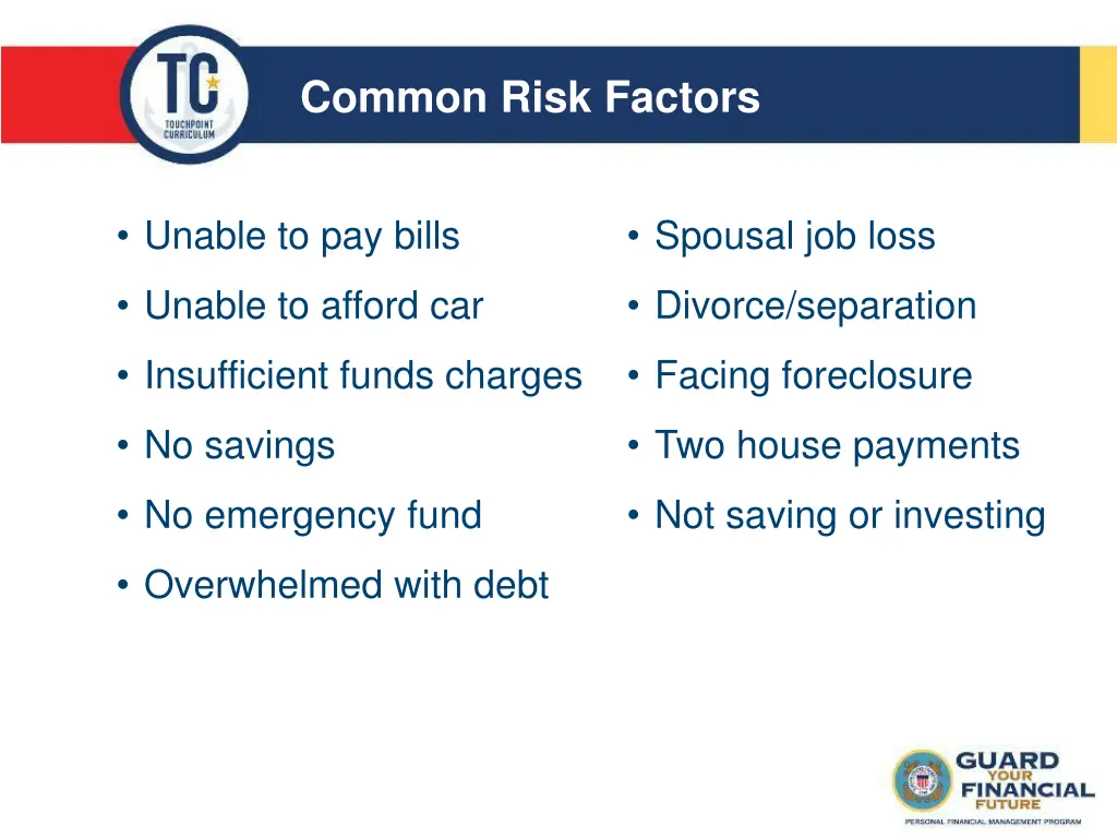 common risk factors