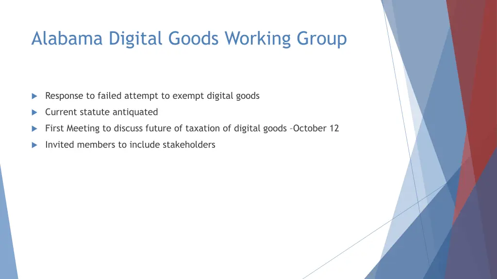 alabama digital goods working group