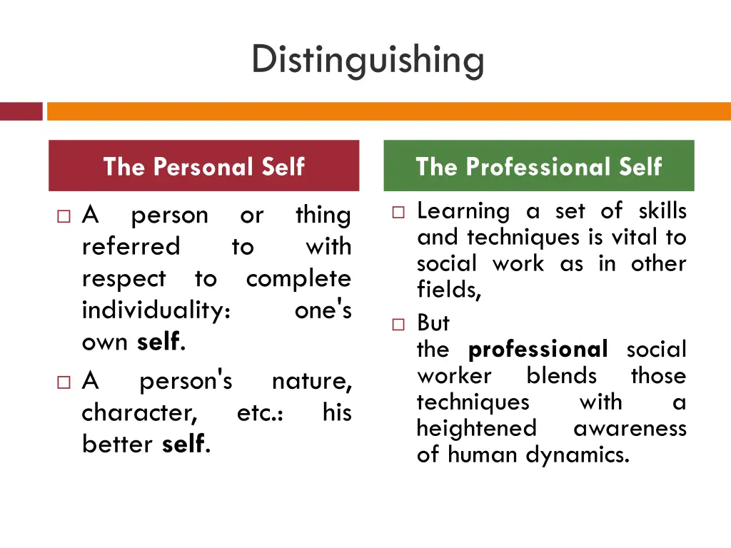 distinguishing