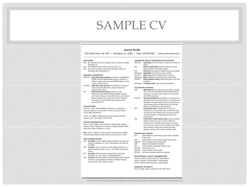 sample cv