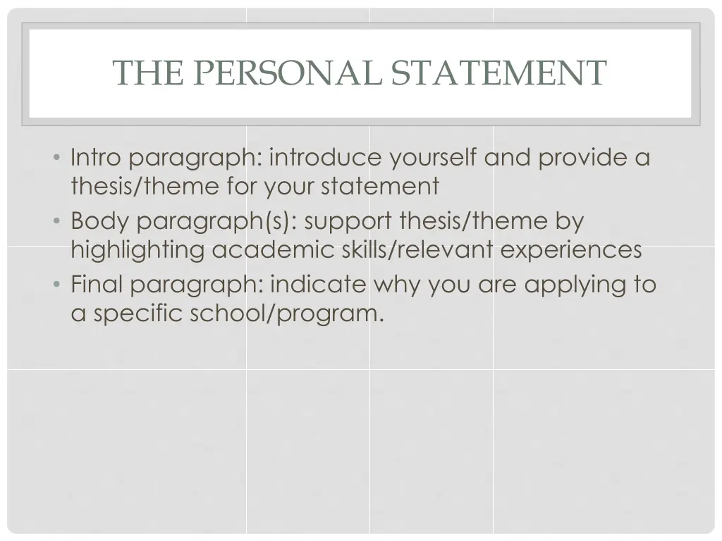 the personal statement