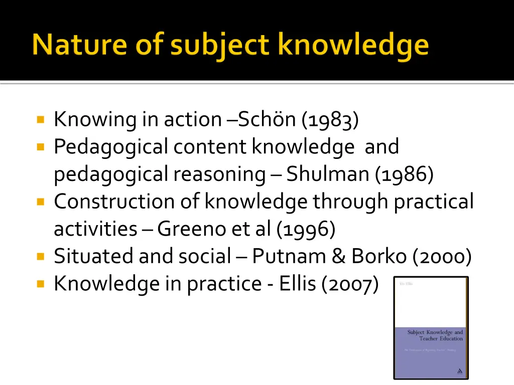 knowing in action sch n 1983 pedagogical content