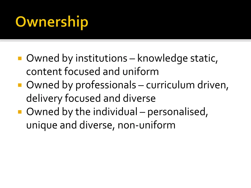 owned by institutions knowledge static content