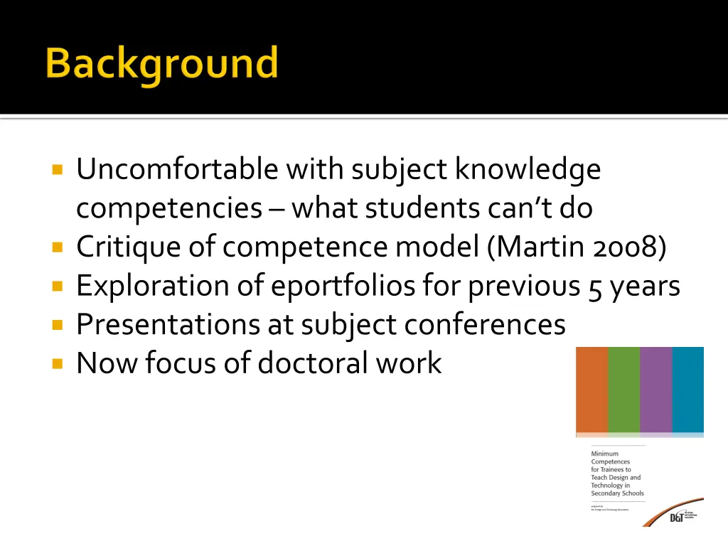 uncomfortable with subject knowledge competencies