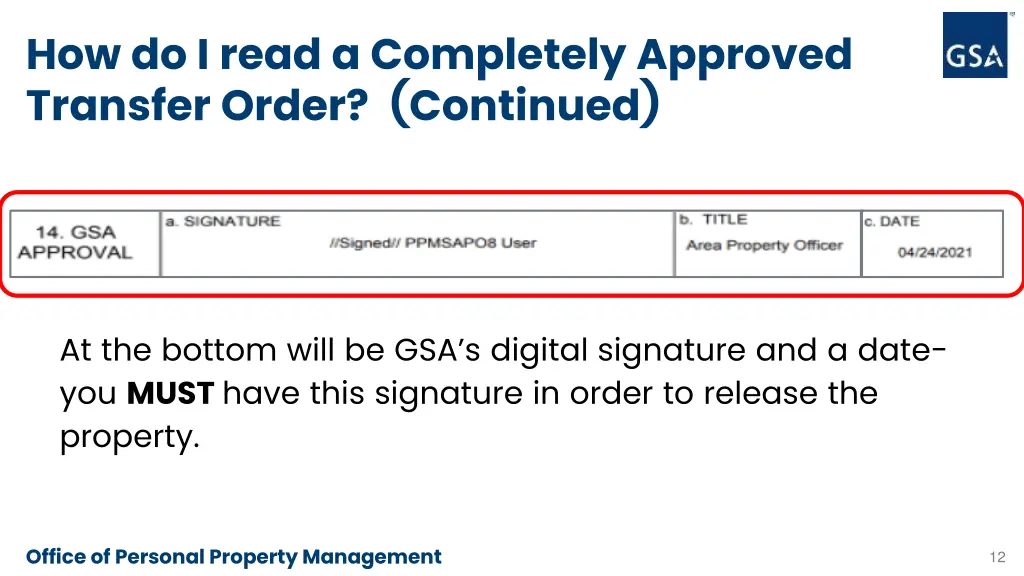 how do i read a completely approved transfer