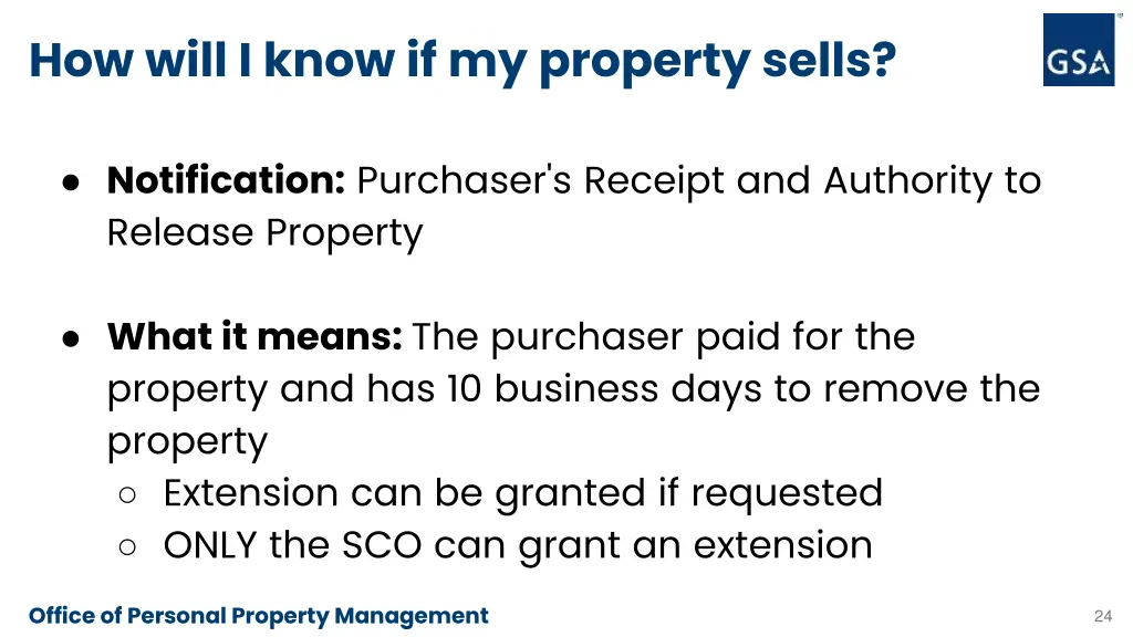 how will i know if my property sells