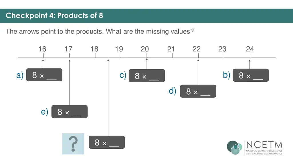 checkpoint 4 products of 8