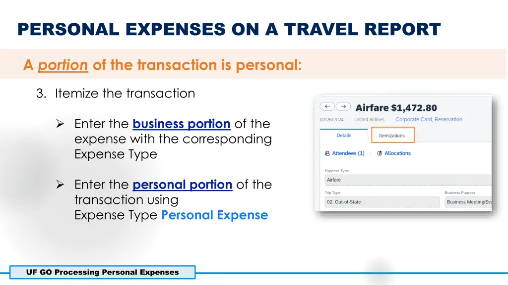 personal expenses on a travel report 4