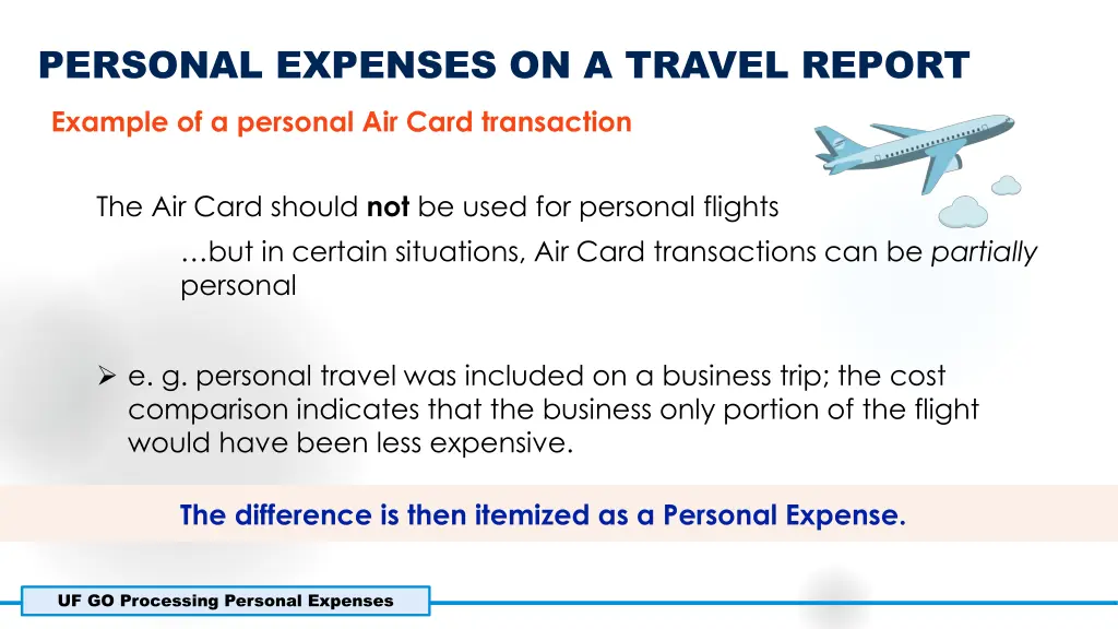 personal expenses on a travel report example