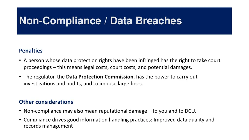 non compliance data breaches