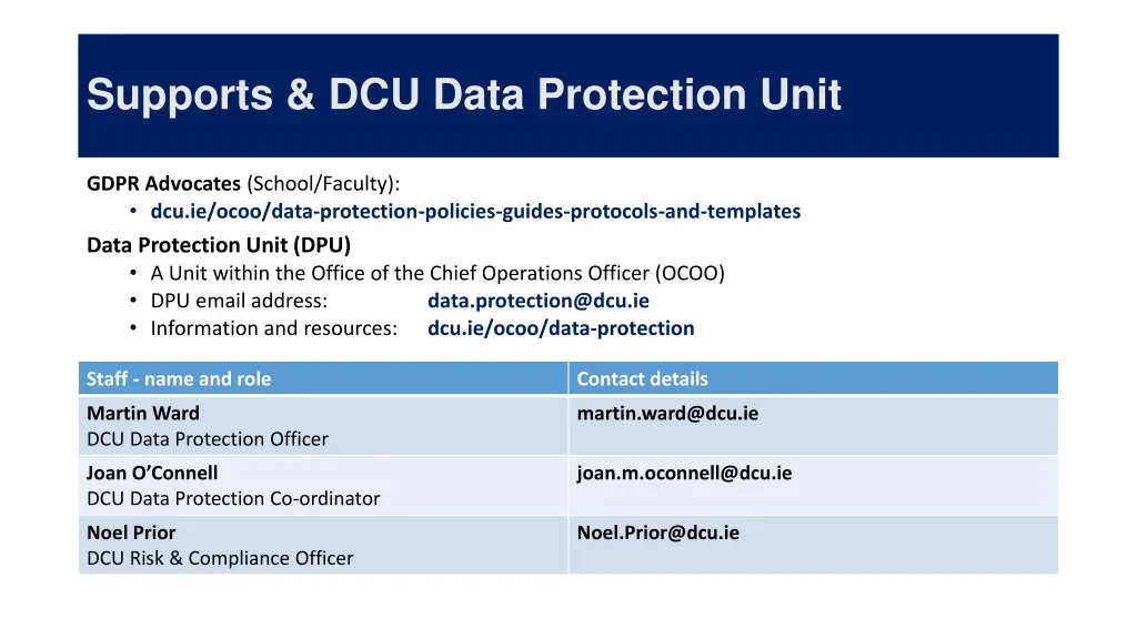 supports dcu data protection unit