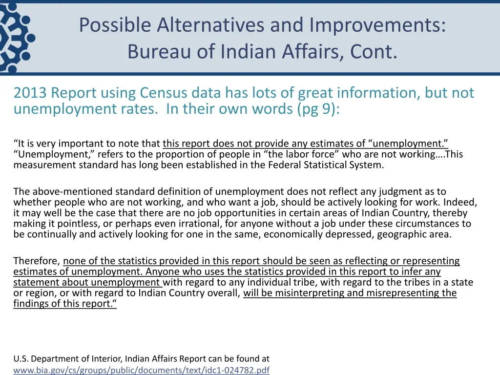 possible alternatives and improvements bureau