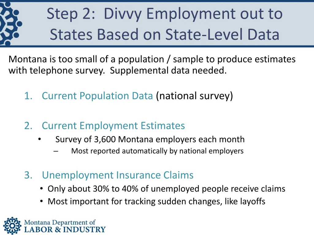 step 2 divvy employment out to states based