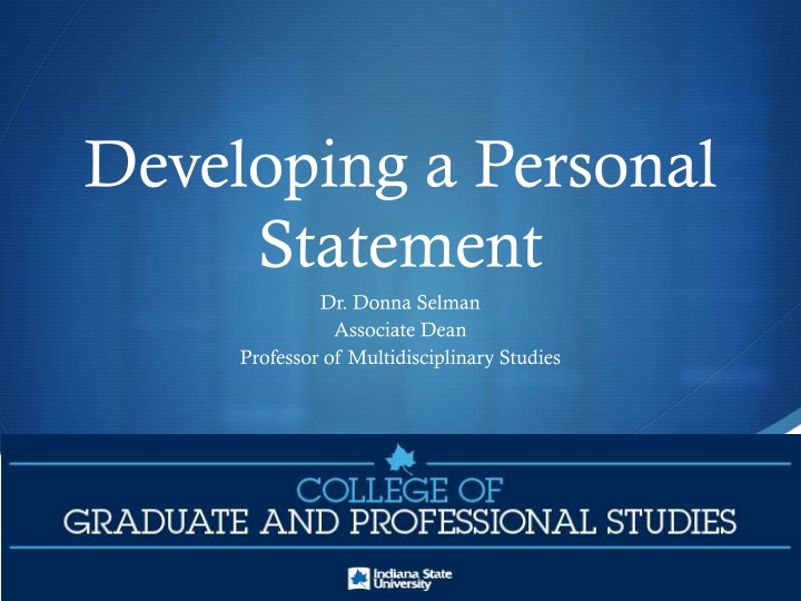 developing a personal statement dr donna selman