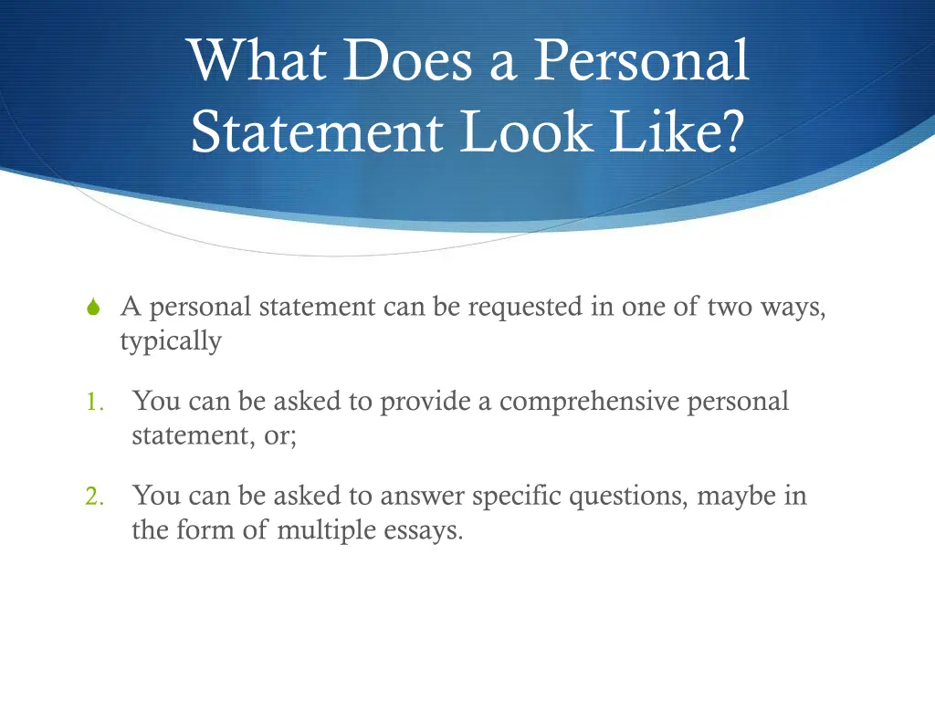 what does a personal statement look like