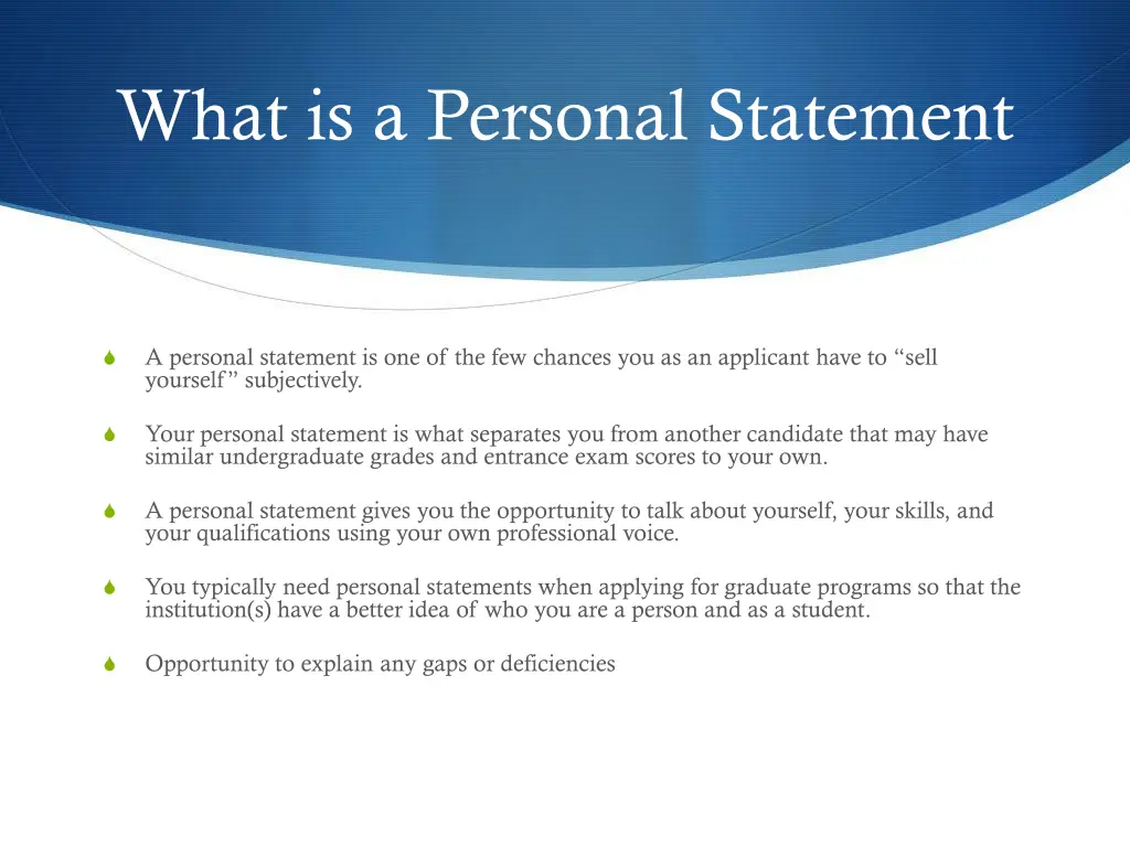 what is a personal statement