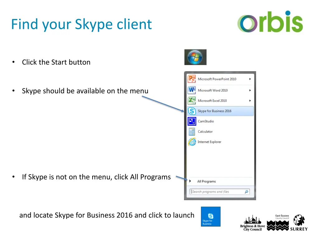 find your skype client