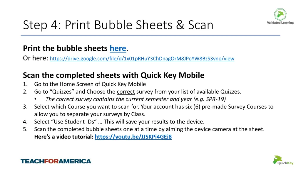 step 4 print bubble sheets scan