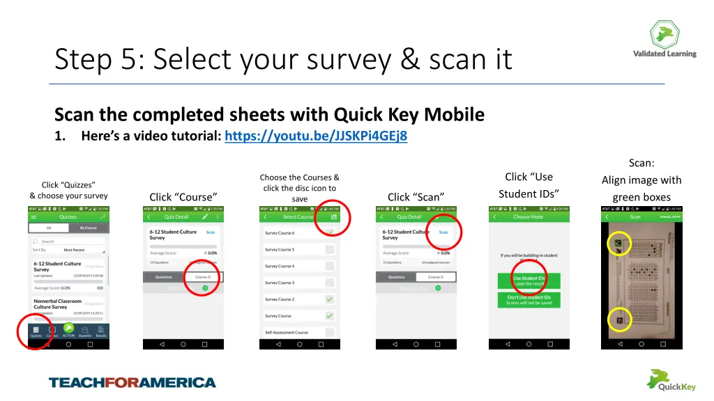 step 5 select your survey scan it