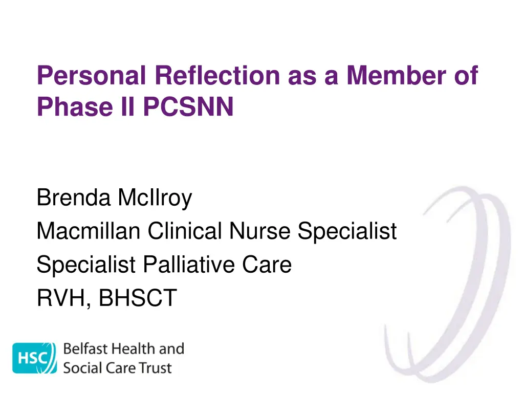 personal reflection as a member of phase ii pcsnn