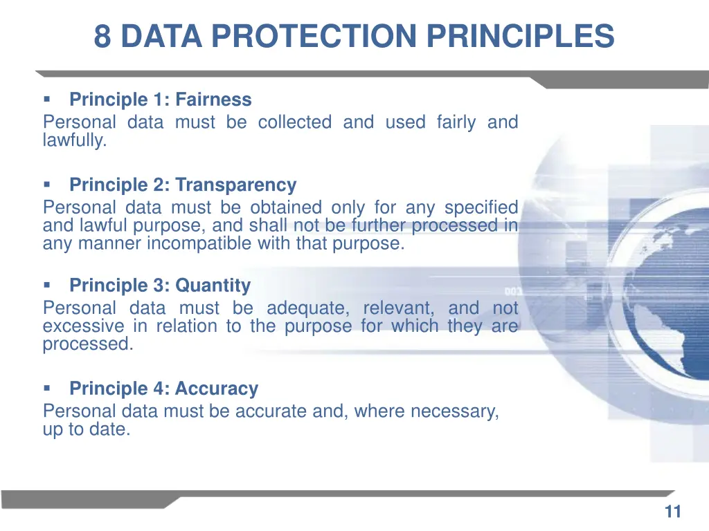 8 data protection principles