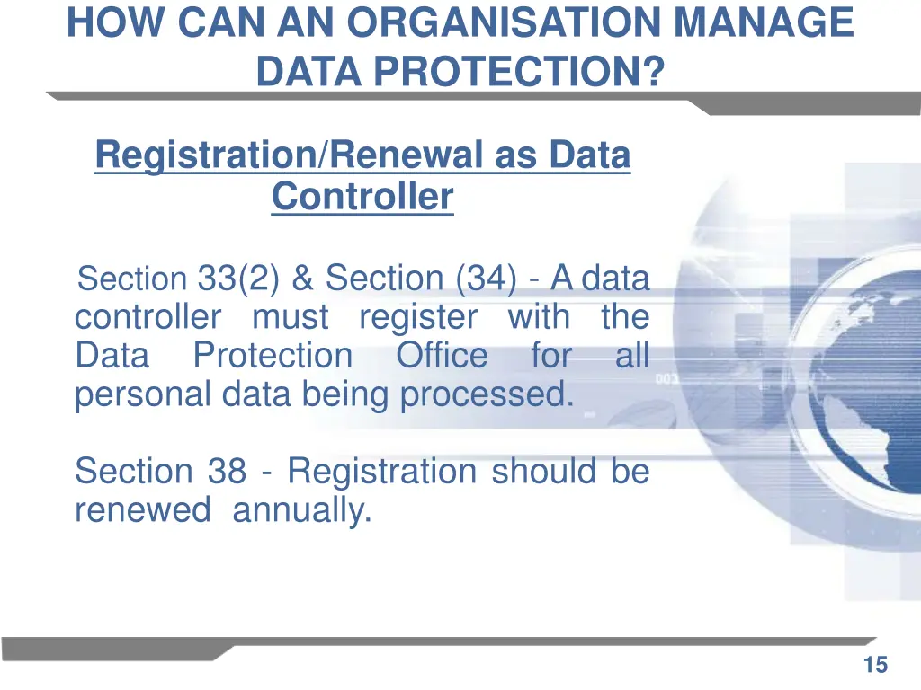 how can an organisation manage data protection 2