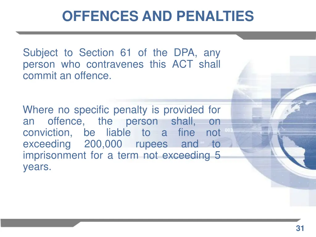 offences and penalties