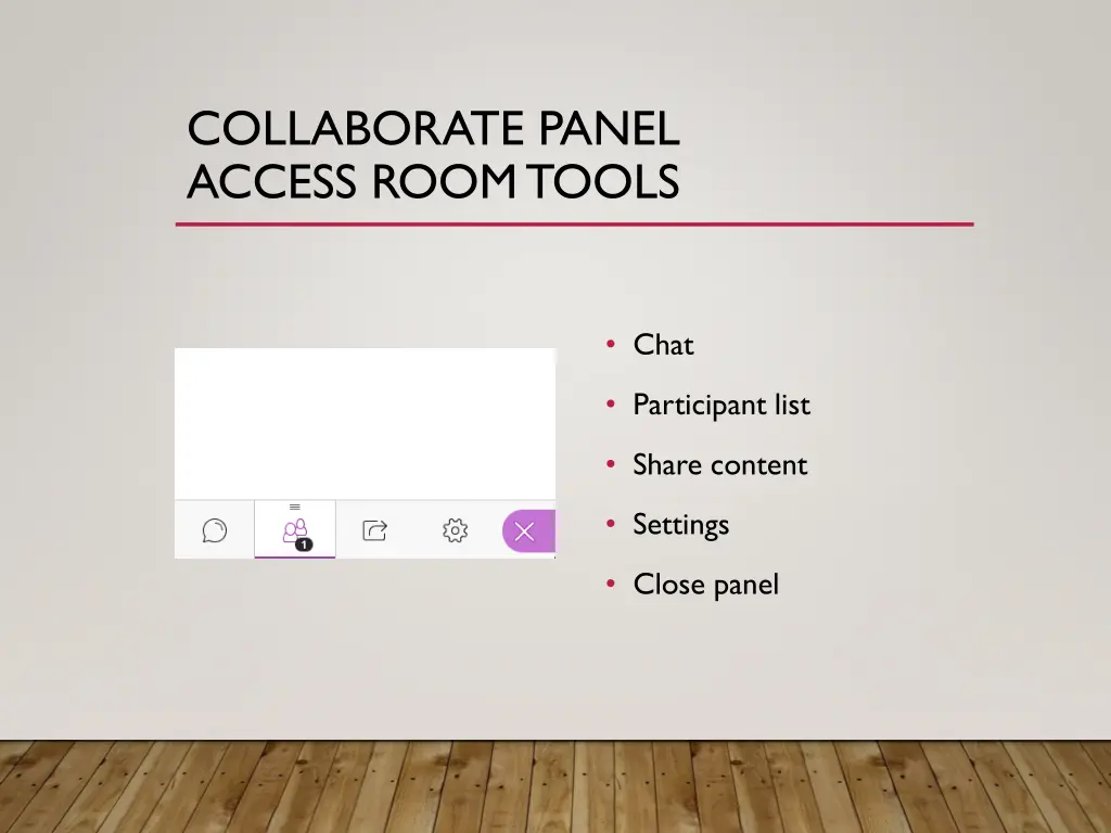 collaborate panel access room tools