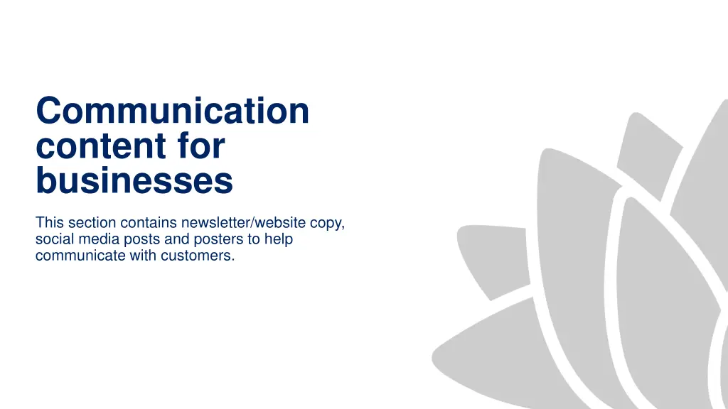 communication content for businesses