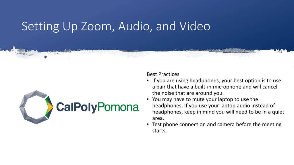 setting up zoom audio and video