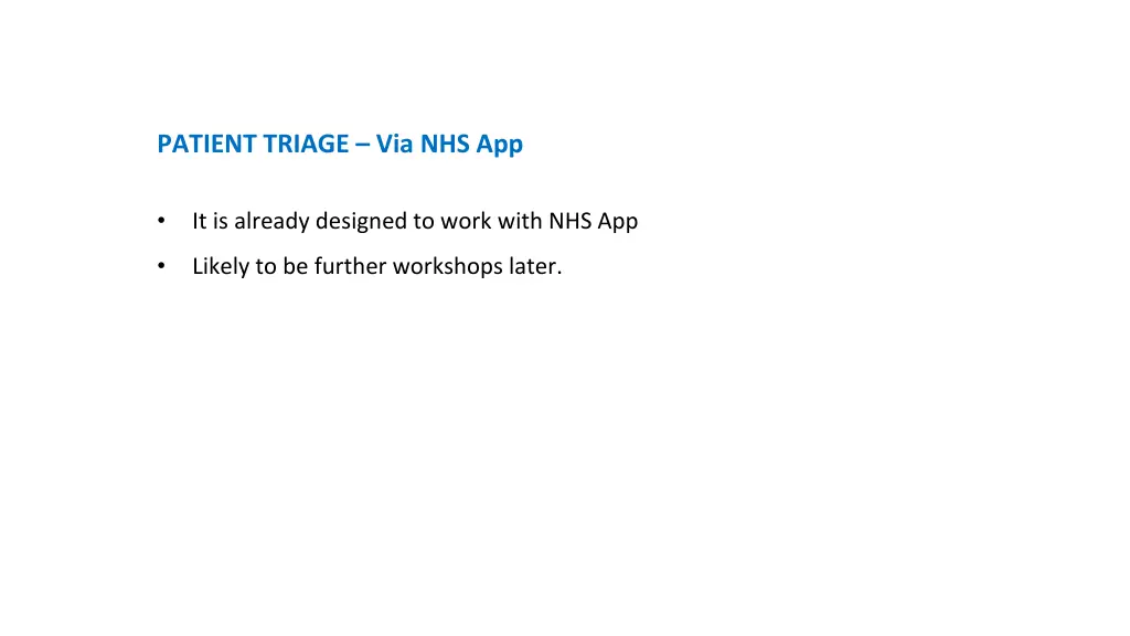 patient triage via nhs app