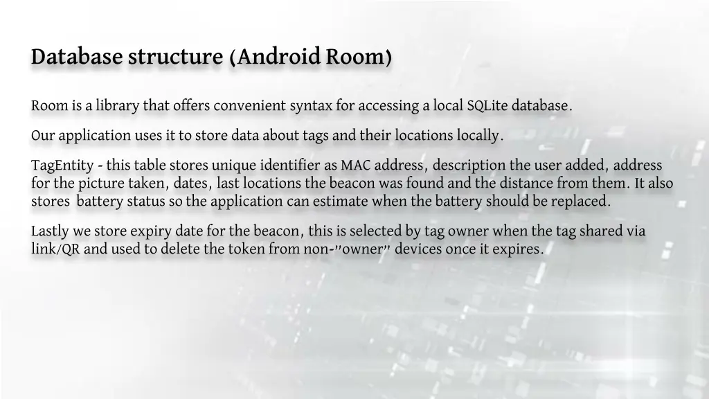 database structure android room