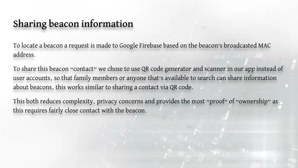 sharing beacon information