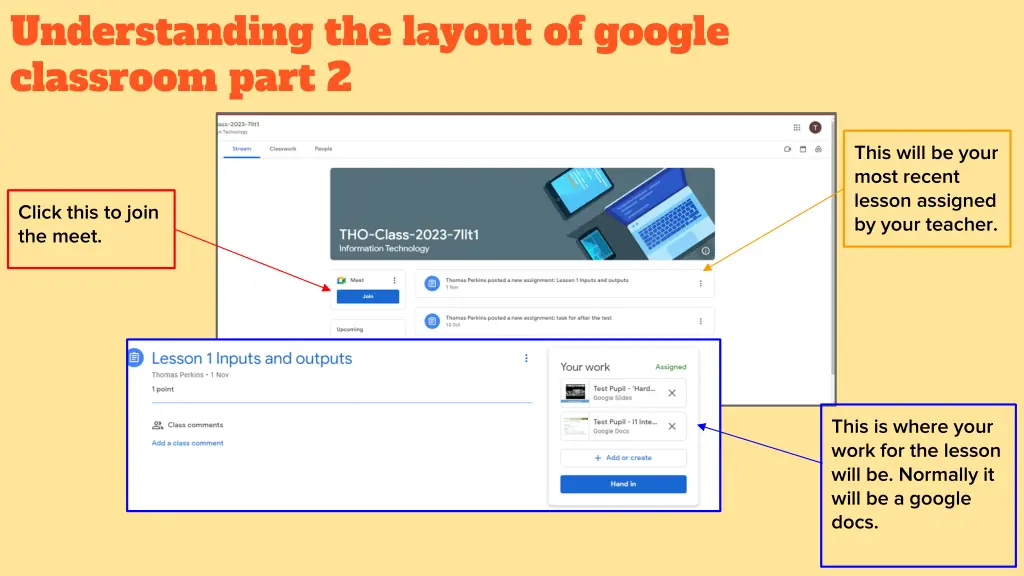 understanding the layout of google classroom part