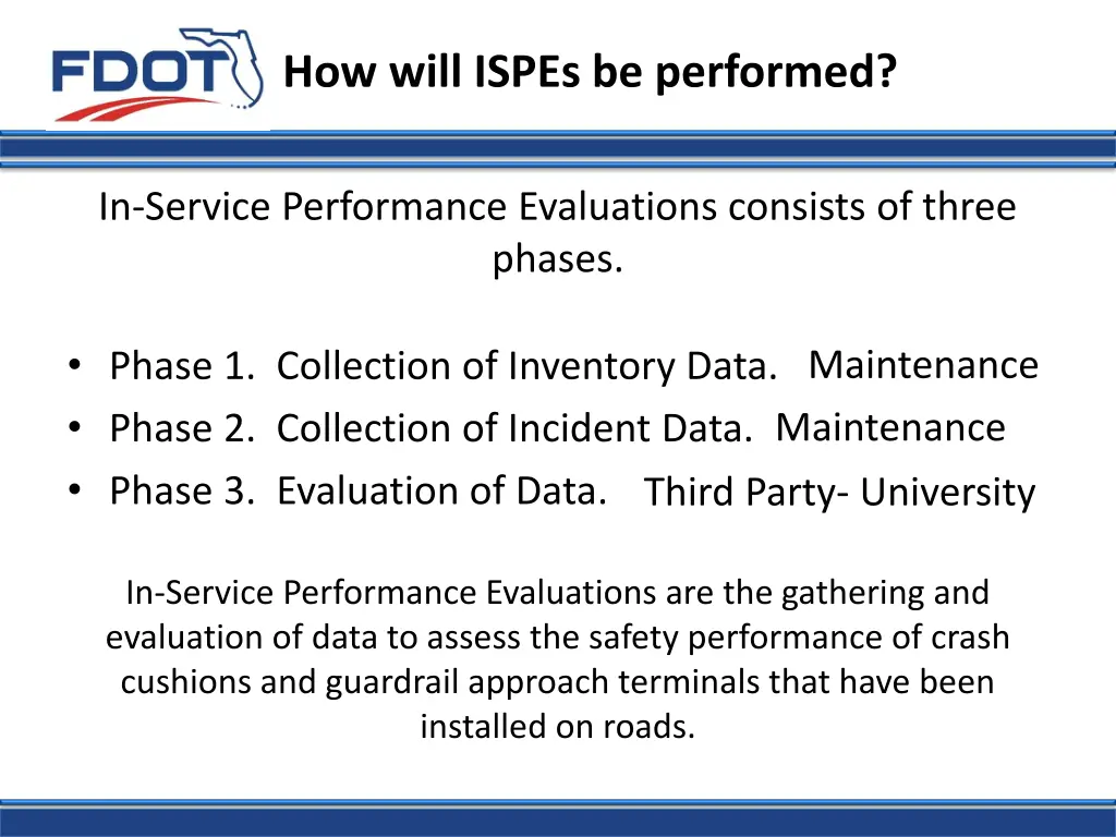 how will ispes be performed 1