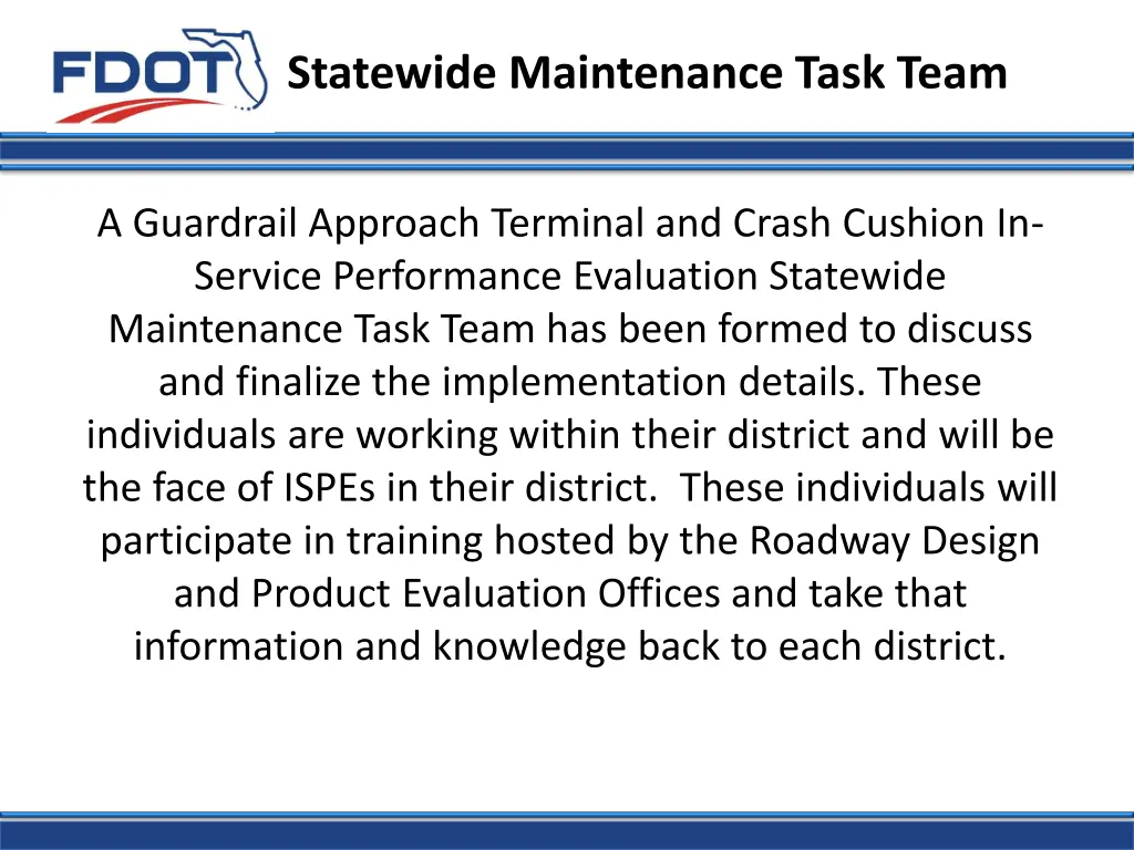 statewide maintenance task team