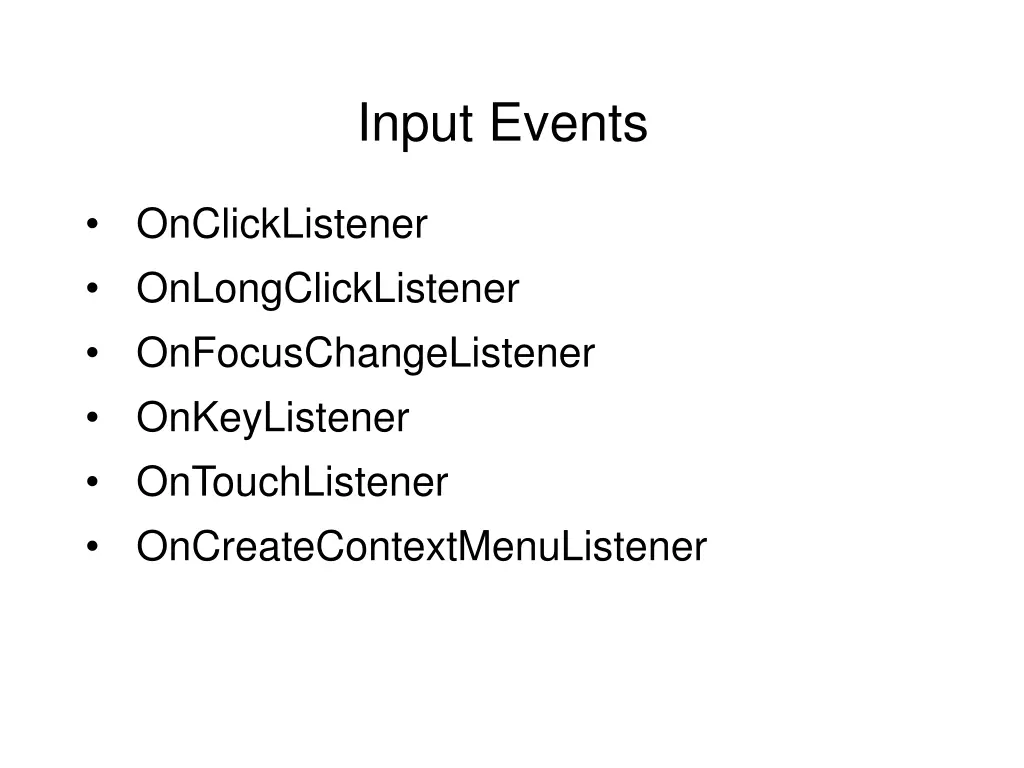 input events