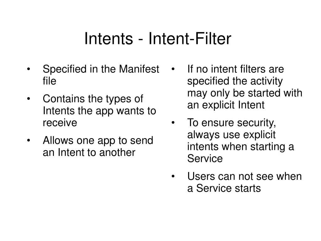 intents intent filter