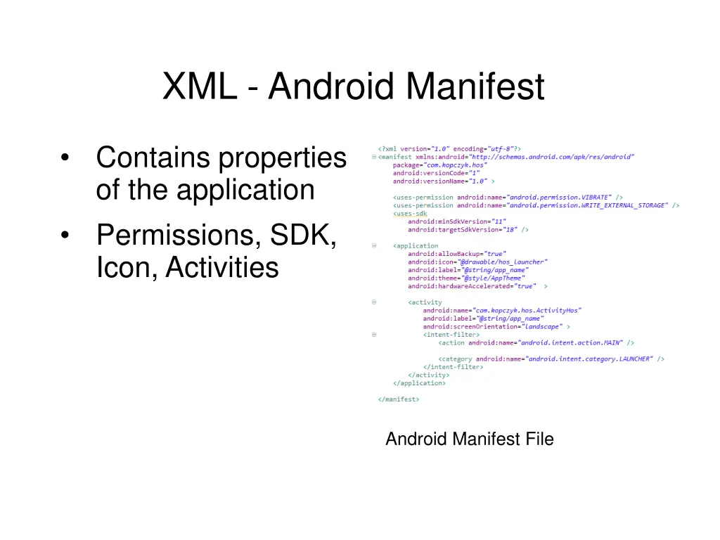 xml android manifest