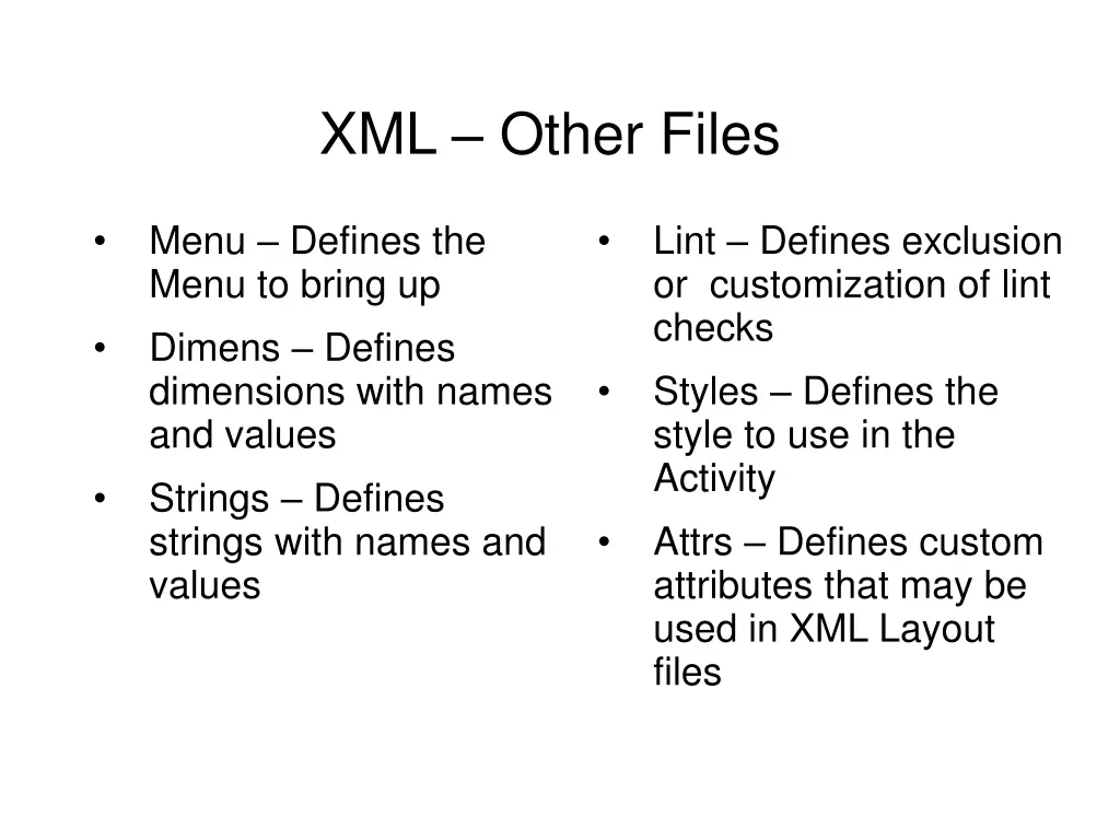 xml other files