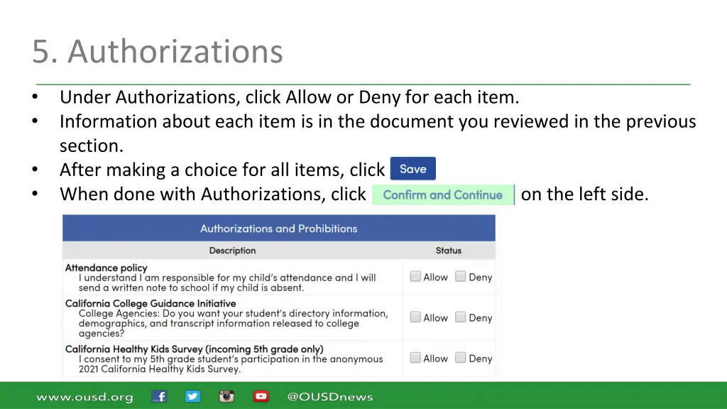 5 authorizations