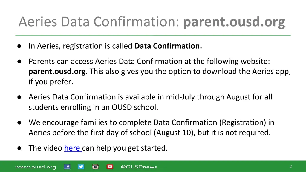 aeries data confirmation parent ousd org