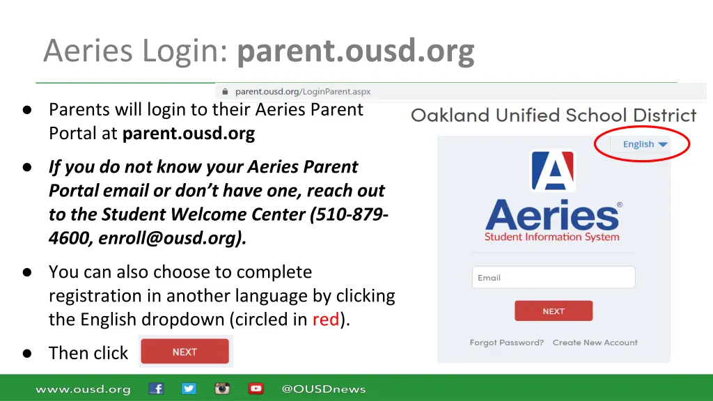 aeries login parent ousd org