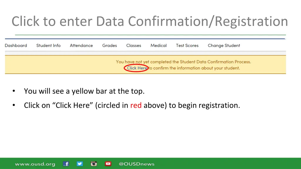 click to enter data confirmation registration